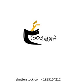 logo for taverns and food in an elegant and simple style with a glass symbol
