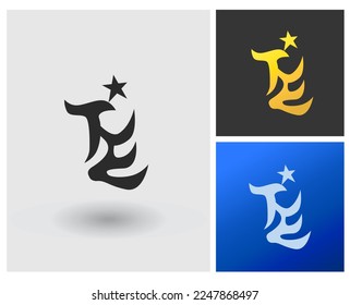 Logo TE Letter shape initial monogram style