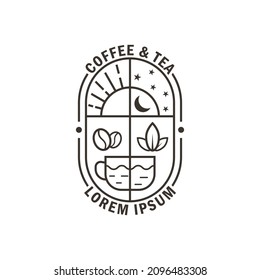 Logo tea coffee. Eco Coffee Logo. Shop Logo Template Design. vector illustration