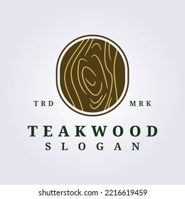 Logo Of Teakwood Texture For Carpentry Vector Illustration Design