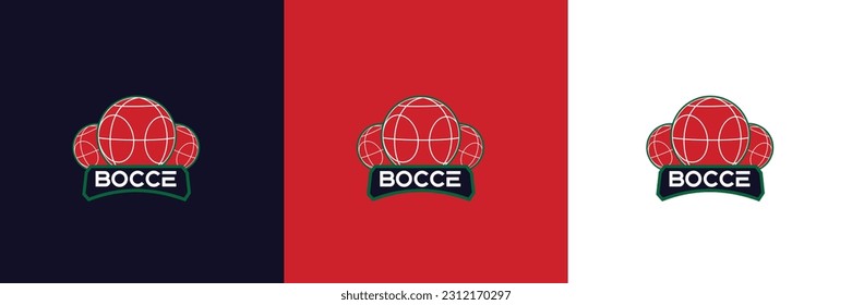 Logo Team Bocce Set. Combination of Bocce Ball with Bocce Writing Emblem.