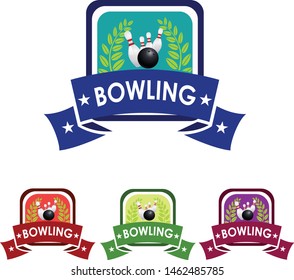 Logo team bowling vintage emblem modern