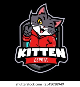 Logo Team Cat sport jacket Mascot Character