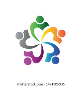 logo team work people group vector