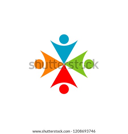 Logo of teamwork, group, people. Editable vector