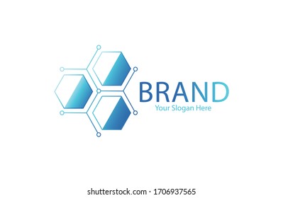 Logo For Tech Company, Technology, Inovation, Blue Color Logo , Geometric Logo,connect, Connected