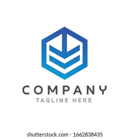 Logo Tech Input Polygon Simple Modern