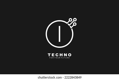 I logo TECHNO for identity. Letter template vector illustration for your brand.