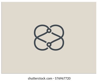 Logo with the technological heart. Isolated vector icon of the heart, which symbolizes the connection is not only in love but also in technology.