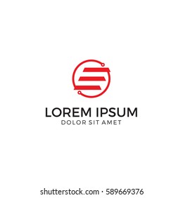 logo technology abstract letter E vector illustration. Lorem Ipsum