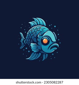 logo for a technology company with a fish mascot.