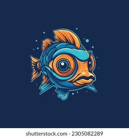 logo for a technology company with a fish mascot.