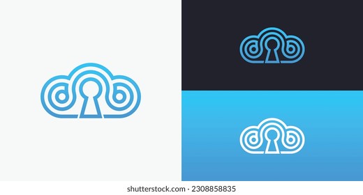 Logo technology company keyhole cloud logo
