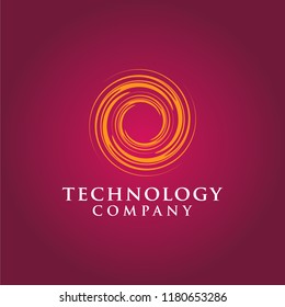 logo technology design circle fire template imagination road tunnel