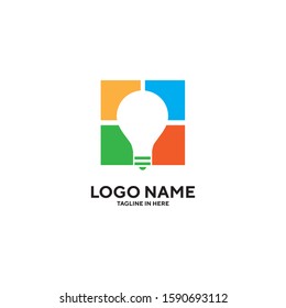 The logo technology elements of the lamp as a bright and shining idea, are suitable for modern company concept simol