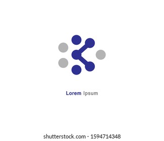 logo technology letter k. a combination of technology icons and the letter k into a unique and simple logo. white background. for company brand and graphic design. modern template.