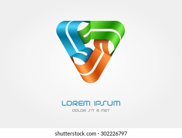 Logo Technology Triangle business abstract vector design template, Hi tech looped infinity logotype, Vector illustration Eps 10