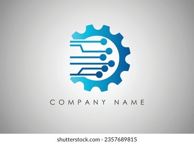 Logo technology vector. Technology Logo Template with setting