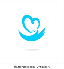 logo of the teeth like love. simple. vector.