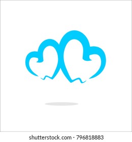 logo of the teeth like love. simple. vector.
