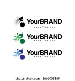 Plantilla de Telecomunicación de Logotipos 3 color Eps.10