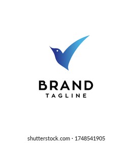 Logo Template About Identification, Searching for Something Related to Nature Illustrated with Bird Icons Forming a Checklist Symbol