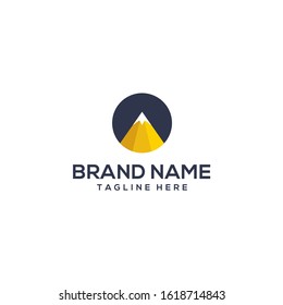 Logo Template About the Peak of Creativity Illustrated with a Pencil Tip Designed to Resemble a Peak