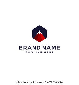 Logo Template About the Peak of Creativity Illustrated with a Pencil Tip Designed to Resemble a Peak