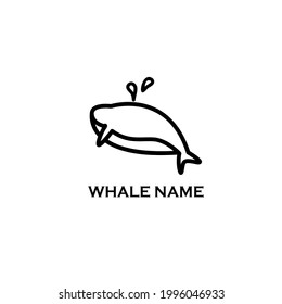 logo template about whale with simple line concept
