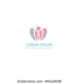 A logo template abstract flower. Logo of beauty salon, aesthetic medicine