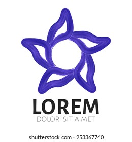 Logo template, abstract geometric business icon. Star symbol.