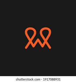 Plantilla de logotipo de la letra abstracta w. Sencillo estilo plano. Plantilla del logotipo del vector lista para su uso.
