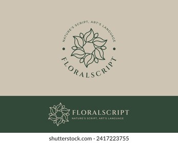 Logo Template for Aesthetic Flower and Leaf Industry