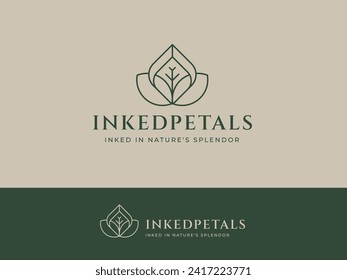 Plantilla de logotipo para la industria de flores estéticas y hojas