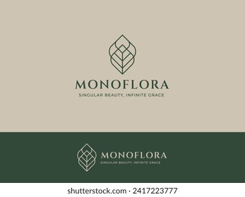 Plantilla de logotipo para la industria de flores estéticas y hojas