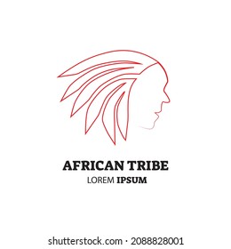 Plantilla de logotipo con el concepto de tribu africana para su compañía de iconos