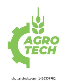 Logo template for agro company. Green vector isolated icon.