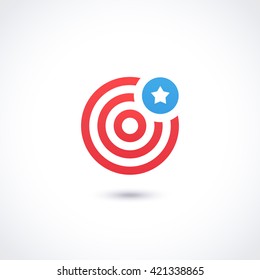 Logo template. American logotype design. USA flag with stars and stripes. Vector illustration.