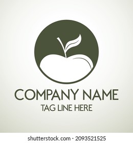 Plantilla de logotipo de silueta de manzana
