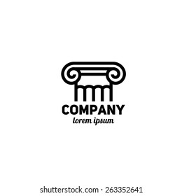 Logo template. Architecture element with column