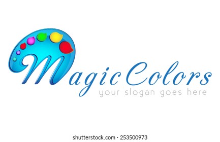 Logo template, art, abstraction, magic colors, vector