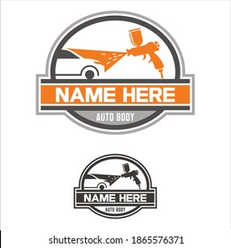 Logo template for auto body repair. vector art.