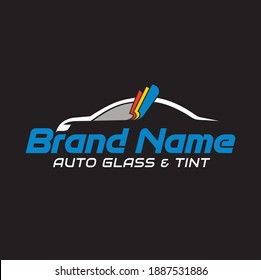 logo template for auto glass and tint service.