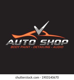 logo template for auto shop, auto service. vector art. svg