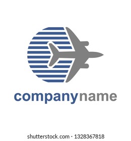 Logo template aviation technology, aircraft company industry. Brand, branding, identity, logotype, corporate. Clean and modern style design - Vector