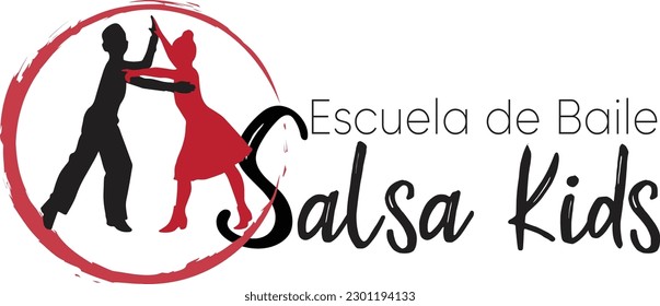 Plantilla de logotipo para la escuela de baile de salón de baile para niños y adultos. vector