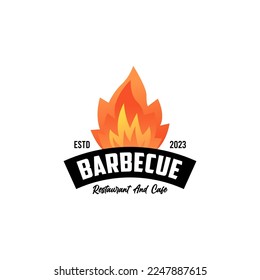 Logo template for barbecue restaurant. Vector EPS 10