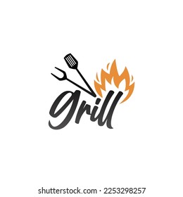 Plantilla de logotipo para el restaurante barbacoa. EPS vectorial 10