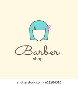 Logo template - barber shop. EPS 10 Isolated object.