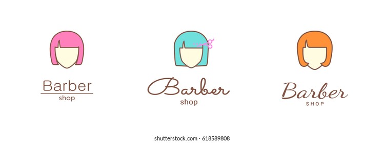 Logo template - barber shop. EPS 10 Isolated object.